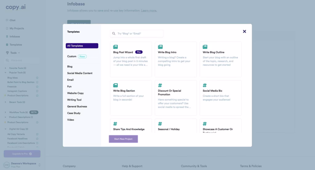 Via Copy.ai Copy.ai content editor
