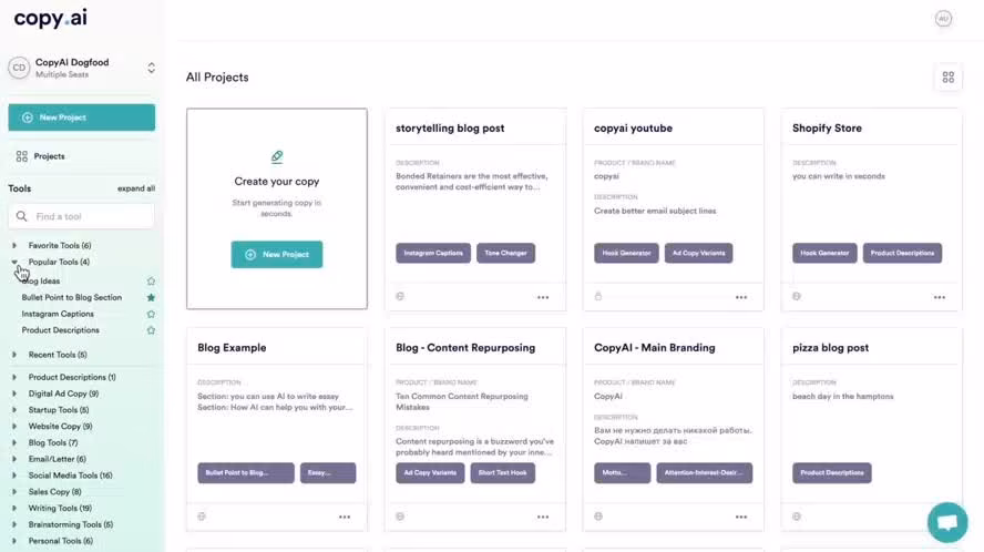 Copy.ai templates