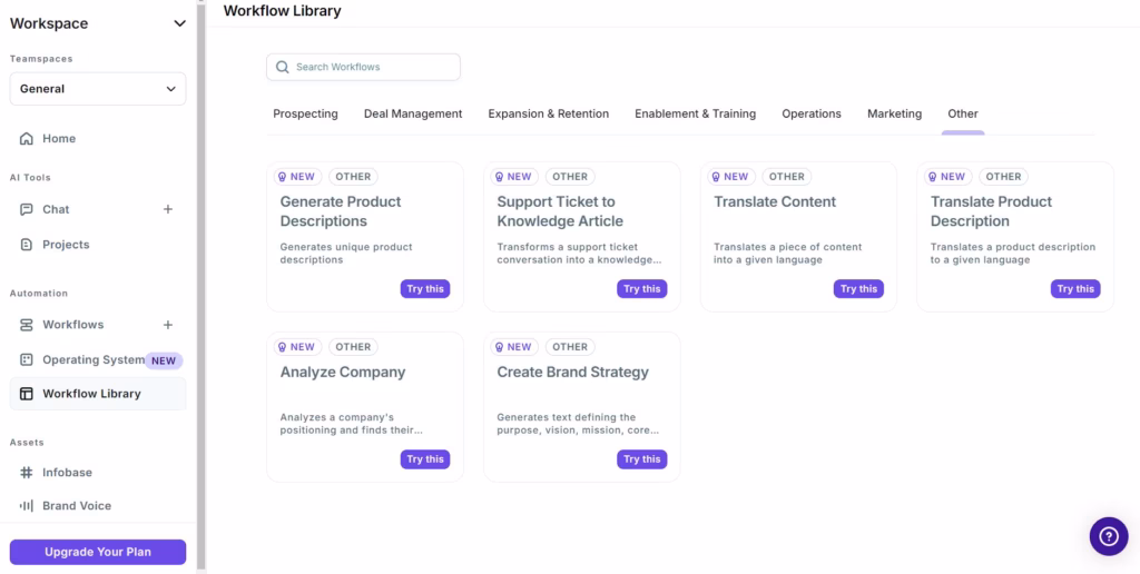 Describely.ai dashboard