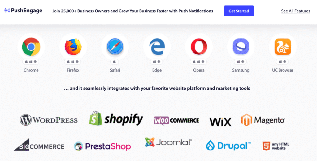 PushEngage integrations