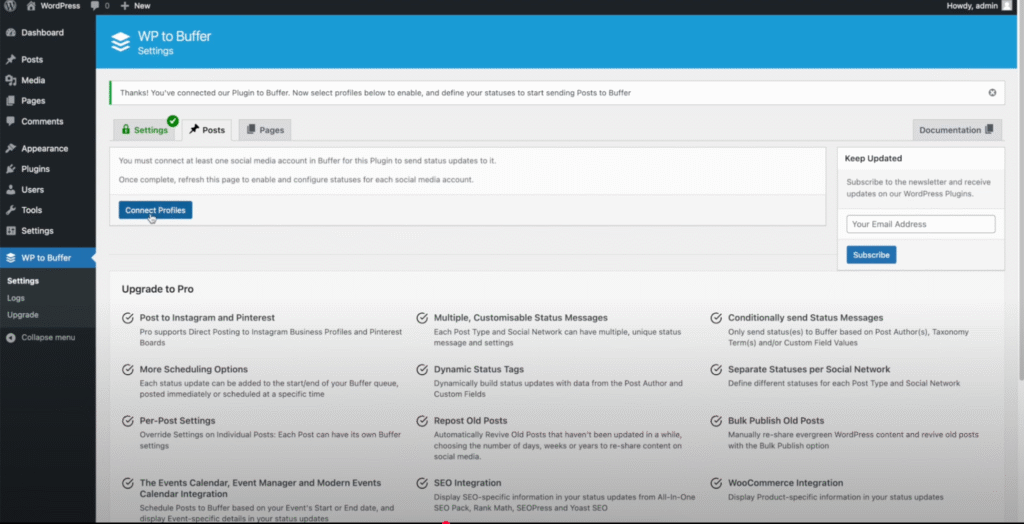 WP to Buffer dashboard