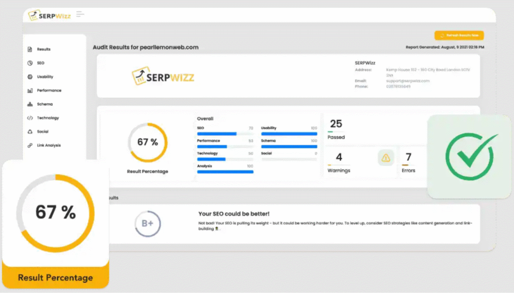 SERPWizz dashboard