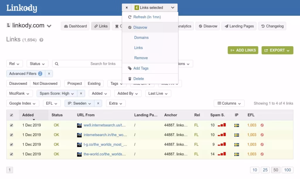 linkody dashboard