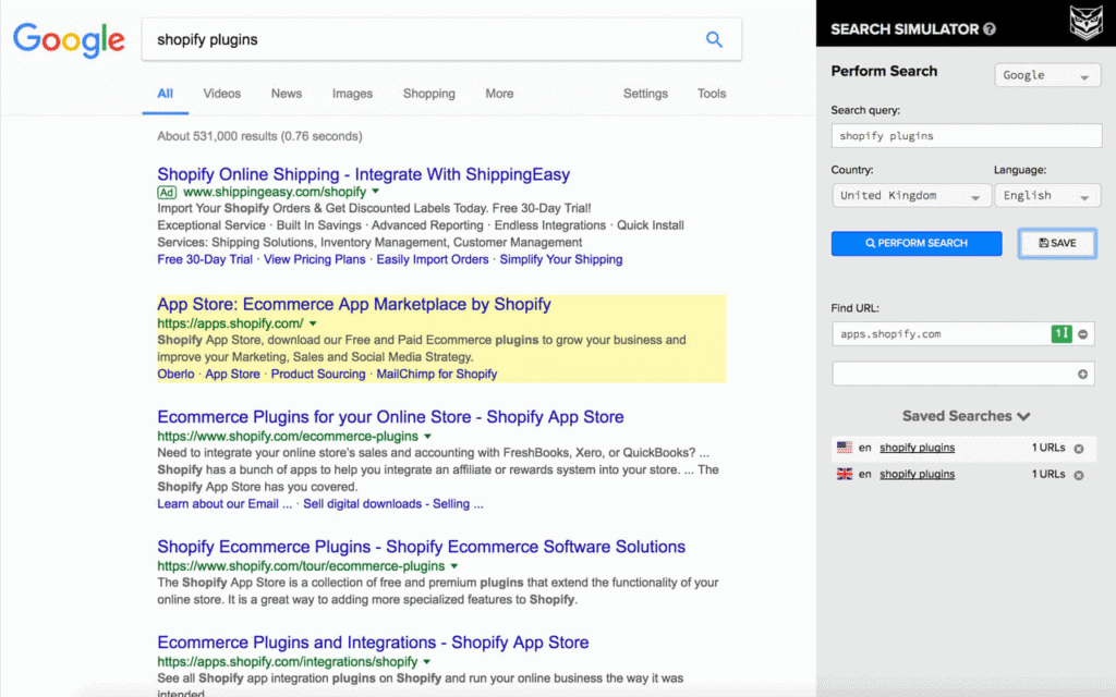 Quality SEO software interface showcasing search and eCommerce tools for online success.